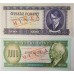 HUNGARY 1965 - 1992 . TEN 10 - ONE THOUSAND 1,000 FORINT BANKNOTES . SPECIMEN